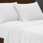 London Fog Garment Washed Solid Sheet Set White Microfiber 4-Piece Queen Sheet Set, Solid Themed, Deep Pocket, Adult and Teen, Oeko-TEX Certified
