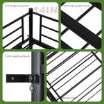 LIPIGE Bunk Bed Twin Over Twin,Bunk Bed with Power Outlet and LED Lights,Heavy-Duty Safety Metal Rails Ladder,Space-Saving Design with Storage Hooks,440lbs Capacity,Black