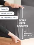 Extra Deep Queen Sheet Set - 6 Piece Breathable and Cooling Sheets - Hotel Luxury Bedding for Women, Men, Kids & Teens - Easy & Secure Fit - Soft, Wrinkle Free and Comfy - Extra Deep Pockets - Grey
