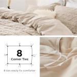 Bedsure Fluffy Flannel Duvet Cover Set - Faux Fur Comforter Cover Queen Size, Deep Beige Warm Plush Bedding for Winter, 3-Piece Set with Zipper Closure (90"x90") and 2 Pillow Shams
