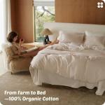 Bedsure Cotton Duvet Cover King, 100% GOTS Organic Cotton Duvet Cover Set, Fair Trade Certified King Bedding Set, Eco-Friendly, Ultra-Soft, Breathable Home Bedding for All Seasons(Linen, 104"x90")