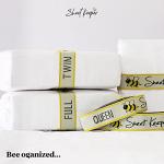 Sheet Keepers Bed Sheet Organizer Bands (2-Pack) – Made in USA Comforter & Bedding Storage Straps with Labels – Closet & Linen Organization Solution