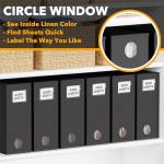 SpaceAid 6 Pack Bed Sheet Organizers and Storage, Foldable Sheet Organizer for Linen Closet, Sheets Set Folder Keeper with Window XL (Queen & King Size) Bedding Container, (Black, 6 Pack)