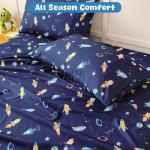 Swiftify Twin Bed Sheets Set for Boys, 3-Piece Bed Sheet Set for Toddler, Soft Brushed Microfiber Bedding, Deep Pocket, Wrinkle & Fade Resistant, Space Rocket