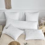 xuan dian King Pillow Shams 2 Pack, King Size Pillowcases, Soft Microfiber Geometric Tufted Pillow Covers with Envelope Closure, White, 20x36 Inches (No Insert)