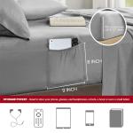 Comfort Spaces Twin XL Comforter Sets with Sheets - Bed in a Bag 6 Pieces Teen Bedding Sets, Red and Grey Stripes Bedding Twin XL, College Twin XL Bed Set with 2 Side Pockets Bedroom Organizer