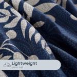 Wake In Cloud - Floral Pillow Cases, Flowers and Tree Leaves Shabby Chic Pattern Printed, Set of 2 Soft Pillowcases Pillow Shams Covers, Navy Blue Gray, Standard Size 20x26 Inches