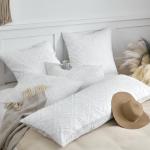 xuan dian King Pillow Shams 2 Pack, King Size Pillowcases, Soft Microfiber Geometric Tufted Pillow Covers with Envelope Closure, White, 20x36 Inches (No Insert)