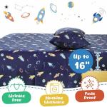 Swiftify Twin Bed Sheets Set for Boys, 3-Piece Bed Sheet Set for Toddler, Soft Brushed Microfiber Bedding, Deep Pocket, Wrinkle & Fade Resistant, Space Rocket