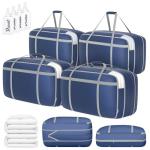 DIMJ Compression Moving Bags - Extra Large Heavy Duty Comforter Storage Bag with Window, Packing Totes With Strong Handles & Zipper, Space Saving Box Containers For Blanket, Clothes, Bedding, 4 Pack