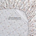 Softan Floral Queen Sheet Set Orange Flower Printed Bed Sheets - 4 Piece Soft Microfiber Patterned Fitted Sheets with 15" Deep Pocket and Corner Straps, Cute Spring Sheets & Pillowcase Set