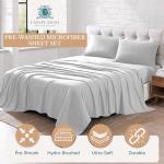 Casa Platino King Size Sheet Set – 4 Piece Pre-Washed Brushed Microfiber Bedding, Deep Pocket Sheets, Fade Resistant, Soft Bed Sheets, Durable & Long Lasting, Ideal for Everyday Use - Silver