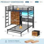 Twin Over Twin Bunk Bed with 8 Storage Drawers, Upholstered Storage Headboard, Charging Station and LED Lights, Heavy-Duty Metal Bunk Bed with Safety Guardrail & Ladder, Twin Bunk Beds for Kids, Teens