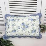 vctops 2-Piece Boho Cotton Quilted Bed Pillow Shams Floral Printed Patchwork Pillow Shams Set, Standard Size (510 Blue, 20"x28")