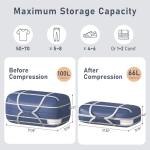 DIMJ Compression Moving Bags - Extra Large Heavy Duty Comforter Storage Bag with Window, Packing Totes With Strong Handles & Zipper, Space Saving Box Containers For Blanket, Clothes, Bedding, 4 Pack