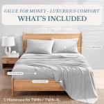 Casa Platino King Size Sheet Set – 4 Piece Pre-Washed Brushed Microfiber Bedding, Deep Pocket Sheets, Fade Resistant, Soft Bed Sheets, Durable & Long Lasting, Ideal for Everyday Use - Silver