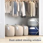 DIMJ Compression Moving Bags - Extra Large Heavy Duty Comforter Storage Bag with Window, Packing Totes With Strong Handles & Zipper, Space Saving Box Containers For Blanket, Clothes, Bedding, 4 Pack