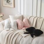 Novohive Bow Pillow Throw Pillows Butterfly Shaped Decorative Cute Pillows for Bed Sofa Cute Home Decor,Pink 10 * 8inch
