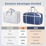 DIMJ Compression Moving Bags - Extra Large Heavy Duty Comforter Storage Bag with Window, Packing Totes With Strong Handles & Zipper, Space Saving Box Containers For Blanket, Clothes, Bedding, 4 Pack