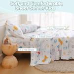 CIMVI Full Size Sheet Sets Kids Spcace Dinosaur Bed Sheets for Boys 15-Inch Deep Pocket Fitted Sheet Soft Breathable Microfiber Bedding Sets with Pillowcases 4 Pieces