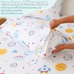 CIMVI Full Size Sheet Sets Kids Spcace Dinosaur Bed Sheets for Boys 15-Inch Deep Pocket Fitted Sheet Soft Breathable Microfiber Bedding Sets with Pillowcases 4 Pieces