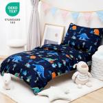david's kids 4 Piece Toddler Bedding Set - Soft Breathable Toddler Bedding Set for Boys Girls, Includes Quilted Comforter, Flat Sheet, Fitted Sheet and Pillowcase, Dinosaur Navy