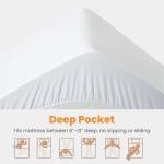 MATBEBY King Size Mattress Pad - Cooling Breathable Mattress Topper, Quilted Fitted Mattress Protector, Pillow Top Mattress Cover with 8-21" Deep Pocket, Soft, Machine Washable, White, 78x80 Inches