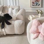 Novohive Bow Pillow Throw Pillows Butterfly Shaped Decorative Cute Pillows for Bed Sofa Cute Home Decor,Pink 10 * 8inch