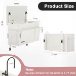 Edudif Dual-purpose Bedside Caddy Bedside Organizer, Bed Caddy with 6 Pockets, Versatile Bedside Storage Solution Magazine Remotes holder, ideal for Home, Dorm, Hospital, Crib Bed (White 2pcs)