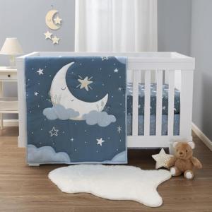 The Peanutshell 3 Piece Celestial Serenity Baby Crib Bedding Set Boy Nursery Decor Boy Crib Comforter Set, Boho Neutral Quilt and Accessories, Gender Neutral