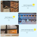 Twin Over Twin Bunk Bed with 8 Storage Drawers, Upholstered Storage Headboard, Charging Station and LED Lights, Heavy-Duty Metal Bunk Bed with Safety Guardrail & Ladder, Twin Bunk Beds for Kids, Teens