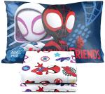 Jay Franco Marvel Spidey and His Amazing Friends Team Spidey 4 Piece Toddler Size Bed Set – Super Soft Microfiber - Includes Comforter & Sheet Set Bedding (Official Marvel Product)
