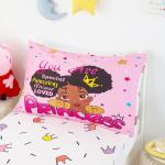 GRAT TIOC 4 Piece Toddler Bedding Set for Girls,Toddler Black Girl Magic Comforter Set,Black Princess Toddler Bed Comforter Set Includes Comforter, Flat Sheet,Fitted Sheet,Pillowcase