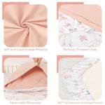 GFU 4 Piece Toddler Bedding Set, Ultra Soft and Breathable Toddler Comforter Sets for Girls Includes Quilted Comforter, Fitted Sheet, Flat Sheet and Pillowcase, Pink Flowers