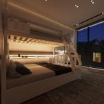 FJTJBSI Solid Wood Bunk Bed with Charging Station and LED Lights Detachable Bunk Bed Twin Over Twin with 2 Storage Drawers Full Size Bed Frame with Guardrail and Ladder for Kids Adults Bedroom