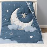 The Peanutshell 3 Piece Celestial Serenity Baby Crib Bedding Set Boy Nursery Decor Boy Crib Comforter Set, Boho Neutral Quilt and Accessories, Gender Neutral