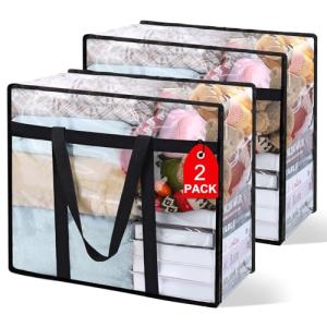 2-Pack Clear Storage Bags for Bedding & Clothes