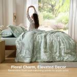 Bedsure Floral Sage Green Full Comforter Set