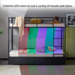VINGLI Twin Over Twin Bunk Bed with LED Lights