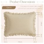 Plaid Ruffle Pillow Cases Set for Queen Size