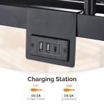 VINGLI Twin Over Twin Bunk Bed with LED Lights