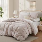 LOVQUE Queen Duvet Cover Set in Light Grey