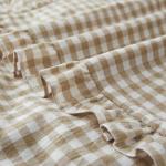 Plaid Ruffle Pillow Cases Set for Queen Size