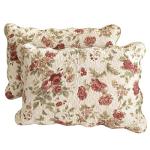 vctops Boho Floral Patchwork Pillow Shams Pack of 2 Farmhouse 100% Cotton Quilted Soft Decorative Pillow Cases Set (Flower,Queen)