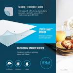 LUCID Premium Rayon from Bamboo Jersey Mattress Protector | Full Size Waterproof Mattress Protector | Ultra Soft, Fitted Sheet Style, White