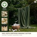 Bedsure Cotton Duvet Cover Queen, 100% GOTS Organic Cotton Duvet Cover Set, Fair Trade Certified Queen Bedding, Eco-Friendly, Ultra-Soft, Breathable Home Bedding for All Seasons(Olive Green, 90"x90")