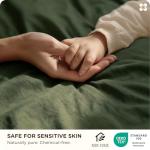 Bedsure Cotton Duvet Cover Queen, 100% GOTS Organic Cotton Duvet Cover Set, Fair Trade Certified Queen Bedding, Eco-Friendly, Ultra-Soft, Breathable Home Bedding for All Seasons(Olive Green, 90"x90")