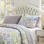 Greenland Home Emma Floral Patchwork Quilted Reversible Pillow Sham, Standard 20x26-inch, Gray