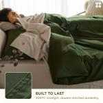 Bedsure Cotton Duvet Cover Queen, 100% GOTS Organic Cotton Duvet Cover Set, Fair Trade Certified Queen Bedding, Eco-Friendly, Ultra-Soft, Breathable Home Bedding for All Seasons(Olive Green, 90"x90")