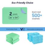 2 Pack 36” x 54” Extra Heavy Absorbency Washable Underpads, Waterproof Nursing Pads Incontinence Bed Pads, Reusable Washable Pee Pads for Dogs, Diaper Changing & Adults, Mattress Protector